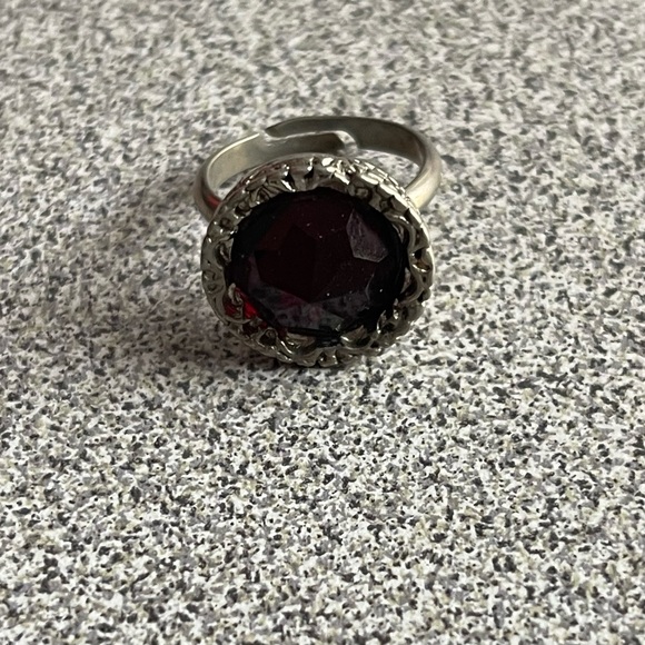 Vintage Leach & Gardner Garnet & Silver Circular Ring - Picture 9 of 15